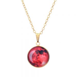 Glowing Full Moon Pendant Necklace
