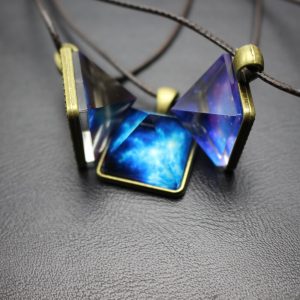 Glowing Pyramid Space Charm Necklace