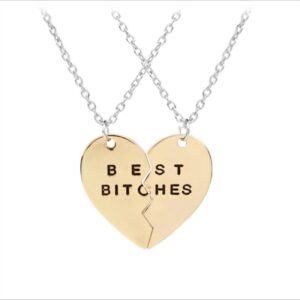 “Best Bitches” Best Friend – Share your Heart with your Best Girlfriends Pendant Necklace