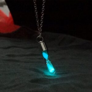 Glow in the Dark Timeless Hourglass Pendant Charm Necklace
