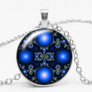 Buddhist Yoga Kaleidoscope Mandala Glass Gem Pendant Necklace